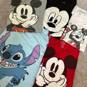 Women Disney Mickey and Stitch T-Shirt Bundle M/L